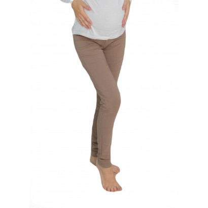 Леггинсы для беременных трикотаж Коричневые ( под живот )